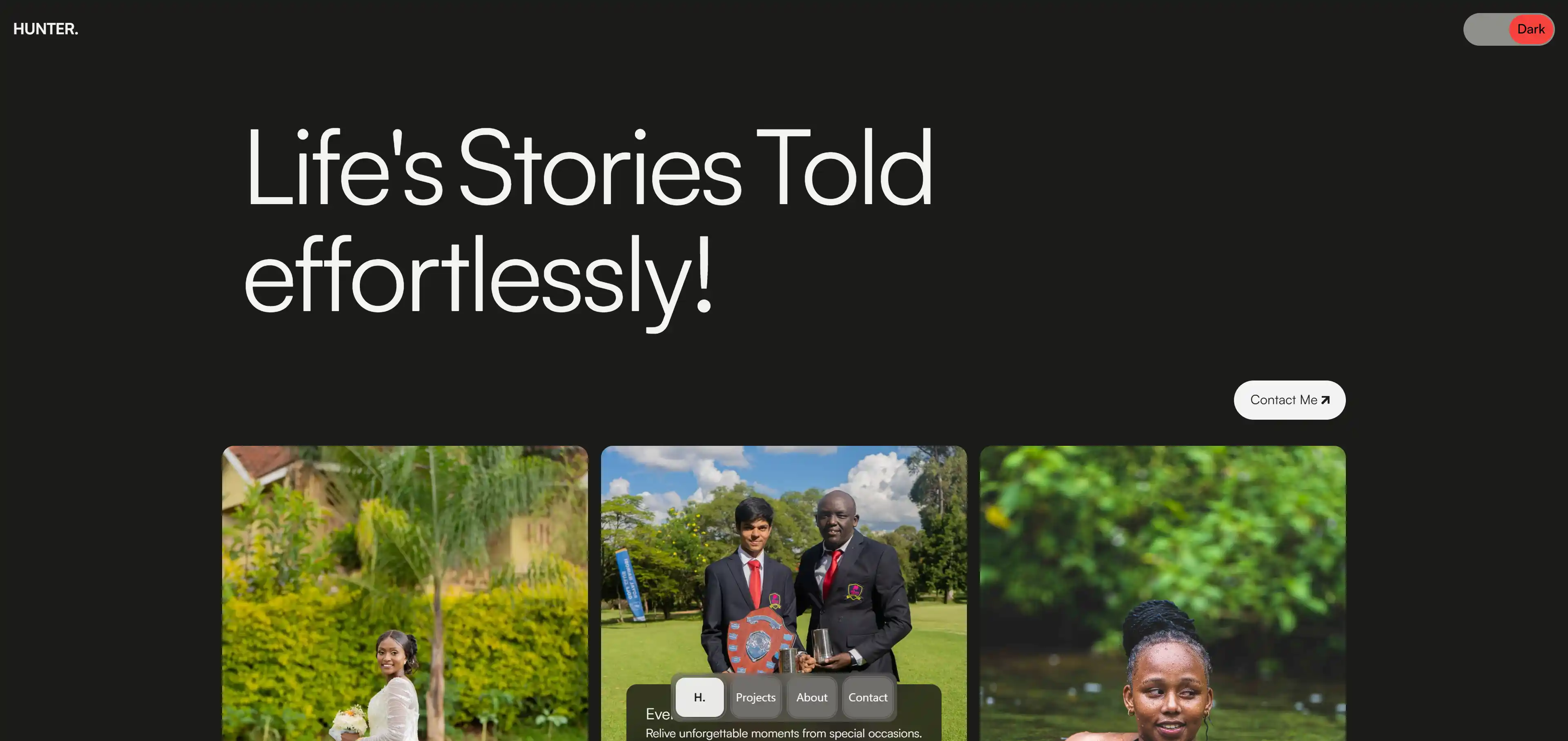 Visuals By Hunter website image